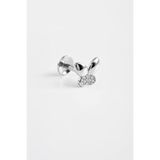 So CHIC... Minik Kelebek 18 Ayar Beyaz Altın Kaplama Gümüş Flat-Lobe Piercing