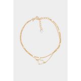 So Chic Minimal Kalp 18 Ayar Sarı Altın Kaplama 20 CM Gümüş Zincir Bileklik