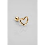 So CHIC... Minimal Kalp 18 Ayar Sarı Altın Kaplama Gümüş Tragus-Helix Piercing