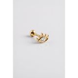 So CHIC... Mistik Göz 18 Ayar Sarı Altın Kaplama Gümüş Tragus-Helix Piercing