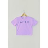 so cool Lila Crop T-shirt Witch Cadı Mor Renk Kadın Tişört Baby Tee