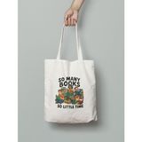 So Many Books - Bez Çanta 35X40 cm - Tote Bag- Kitap Severlere Özel Baskılı Çanta - Çok Renkli