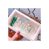 So Much Accesories SO-MUCH Kadın Özel 7'Lİ Set Pens Çıtçıt Yan Saç Tokası Yeşilli SET-2