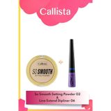 So Smooth Setting Powder Makyaj Sabitleyici Pudra 02 & Line Extend Dipliner Açık Mor 06 Makyaj Seti