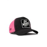 So What Logolu Cordura Siyah-Pembe Trucker Şapka
