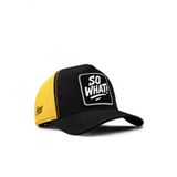So What Logolu Cordura Siyah-Sarı Trucker Şapka