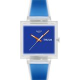 SO38K701 Swatch What If ...see Thru Blue? Unisex Kol Saati - Mavi