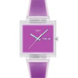 SO38K705 Swatch What If ...see Thru Magenta? Unisex Kol Saati - Mor