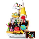 Soaoo 16 Adet Okula Dönüş Katmanlı Tepsi Dekoru Gnome Peluş Tepsi Dekoru Çiftlik Evi Rustik Ahşap Masa Tabelaları Okul Sınıf Tatil Masası Orta Parçalar Ev Dekorasyonu (Okula Dönüş)