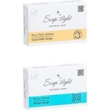 Soap Light Doğal İkili Sabun Paketi - Keçi Sütü Sabunu beyaz Sabun - Keçi Sütü Sabunu Beyaz Sabun
