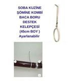 Soba Kuzine Şömine Kombi Baca Boru Destek Kelepçesi, 45cm Boy | 45 cm Boy