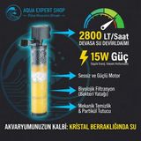 Sobo FK-1504 4 Aşamalı - Biyolojik Filtrasyonlu Akvaryum Iç Filtre - 15W - 2800LT/S - SİYAH
