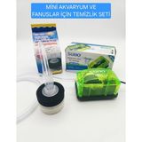 Sobo Mini Akvaryum ve Fanuslar Için Temizlik Sistemi (Hava Motoru+Hortum+Pipo Filtre+Vana) Komple Set