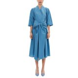 SOCIETA Anvelop Yaka Midi Elbise 93190 Mavi S