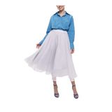 SOCIETA Beyaz Beli Lastikli Organze Etek 81205 Beyaz M
