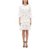SOCIETA Bol Kesim Fırfırlı Mini Elbise 92395 Beyaz 40