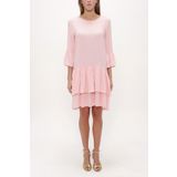 SOCIETA Bol Kesim Fırfırlı Mini Elbise 92395 Pembe 42