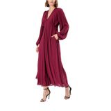 SOCIETA Bordo Büzgülü elbise 93847 Bordo 36