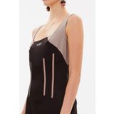 SOCIETA Dar Kesim Mini Elbise 90647 KAHVE 34