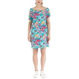 SOCIETA Desenli Örme Mini Elbise 91021 MAVİ 38