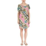 SOCIETA Desenli Örme Mini Elbise 91021 PEMBE 38