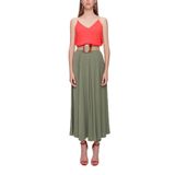 SOCIETA Haki Beli Lastikli Midi Etek 81209 Haki L