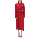 SOCIETA Kemerli Bol Kesim Elbise 93827 Bordo 38