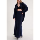 Societa Lacivert Beli Lastikli Uzun Etek 81338 - 01L-Lacivert - XL