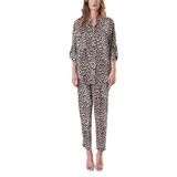 SOCIETA Leopar Bol Kesim Gömlek Ve Beli Lastikli Pantolunlu Takım 12308 Leopar S