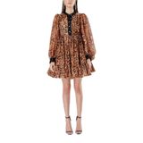 SOCIETA Leopar Büzgülü kısa elbise 94240 Leopar M