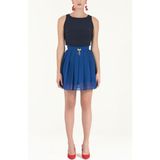 Societa Turkuaz Piliseli mini etek 80452 - 001-Renkli - 42