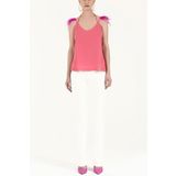 SOCIETA Tüylü Askılı Bluz 19694 Pembe 40