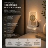 Socketline Lumos Serisi Yatak Başı Aydınlarma ve Temassız Şarj Sistemi - 03 - Gold - Beyaz
