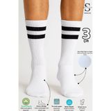 Socketta Erkek Spor Dikişsiz Havlu Taban 3'lü Beyaz Çizgili Premium Tenis Soket Çorap