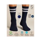 Socketta Erkek Spor Dikişsiz Havlu Taban 6'lı Lacivert Premium Soket Çorap