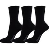 Sockshion Bay Ve Bayan 3'Lü Paket Bambu Klasik Soket Çorap Siyah Renk