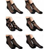 Sockshion Kadın Desenli Tül Çorap 6'Lı Paket