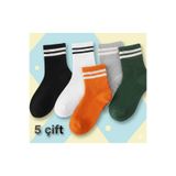 SOCKSHION Kadın Karışık Renkli Çizgili Tenis Çorabı - Stilinizi Renklendirin