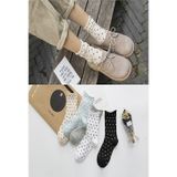 Sockshion Kadın Renkli Puantiye Desenli Ultra Soft Lastikli Diyabetik Çorap Seti - 5 Çift