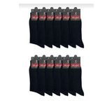 Sockshion Milano 12 Adet Süper Ekonomik Siyah Renk Erkek Pamuklu Çorap, Uzun Desensiz Pamuklu Çorap