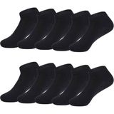 Sockshion Siyah Pamuklu Bilek Boy Patik Çorap 10'Lu Ekonomik Paket - 40 - 45 - Asfalt Siyahı