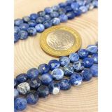 Sodalit Taşı YASSI Faset Kesim YARIM Dizi 6x4mm (18cm uzunluğundadır)