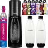 Sodastream Terra Soda Makinesi – 2 Şişe + Co₂ Tüp + 6 Farklı Bolero Aroma – Şık, Sağlıklı ve Sürdürülebilir Yaşam Seti - 101-Siyah