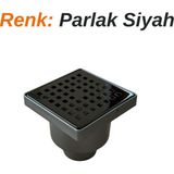Sof Dekor Sofdekor 10X10 Plastik Çerçeveli Yer Süzgeci Duş Kanalı Izgara - Düşey Çıkış 50MM - Parlak Siyah