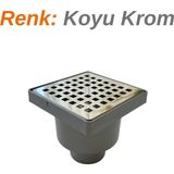 Sof Dekor Sofdekor 10X10 Plastik Çerçeveli Yer Süzgeci Duş Kanalı Izgara Koyu Krom - Düşey Çıkış 50MM - Krom - Siyah