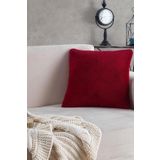 Sofa | 1 Adet Kırmızı Renk Welsoft Kırlent Kılıfı Yastık Kılıfı 44x44 Cm