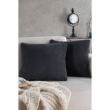 Sofa | 2 Adet Antrasit Renk Welsoft Kırlent Kılıfı Yastık Kılıfı 44x44 Cm