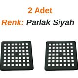 Sofdekor 2 Adet Paslanmaz Çelik Yer Süzgeci Izgarası 10X10 Uyumlu - Parlak Siyah