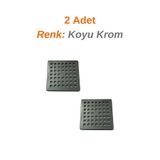 sofdekor 2 Adet Yer Süzgeci Izgarası Koyu Krom 10x10 Uyumlu
