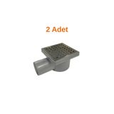 sofdekor Antrasit Yer Süzgeci 10x10 Yatay Çıkış 50mm -2 Adet